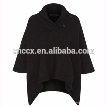 15PKCSP014 wool / cashmere blended winter thick sweater poncho